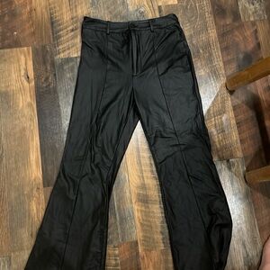 SHEIN leather flare pants